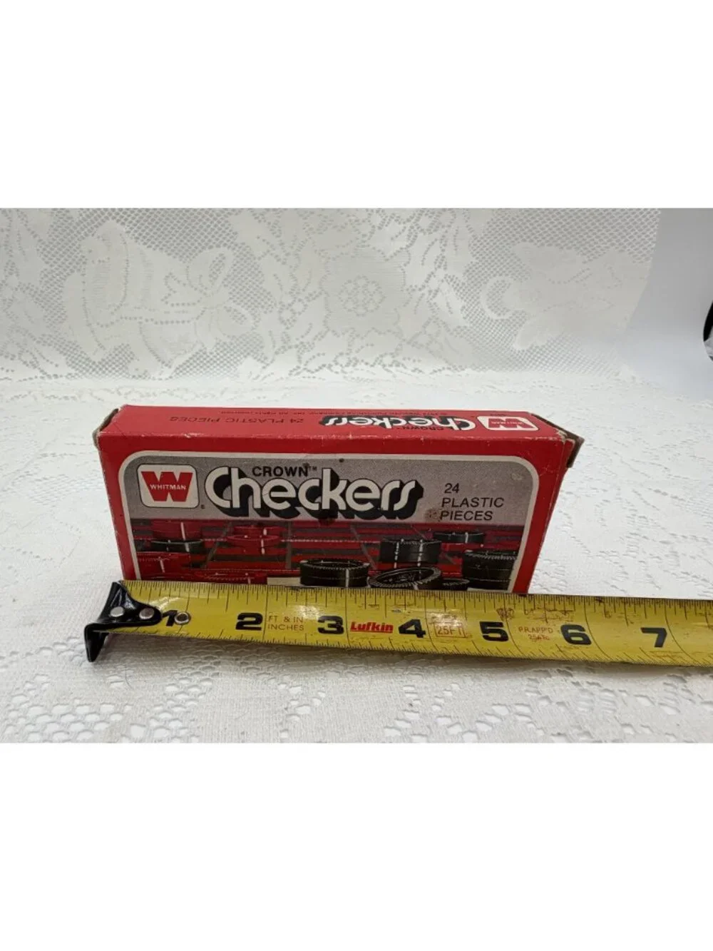 Whitman Crown Checkers Game With 24 Plastic Pieces Ages 7+ Vintage Red & Black S